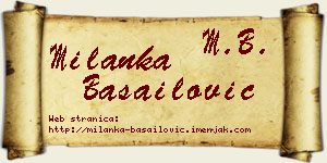 Milanka Basailović vizit kartica